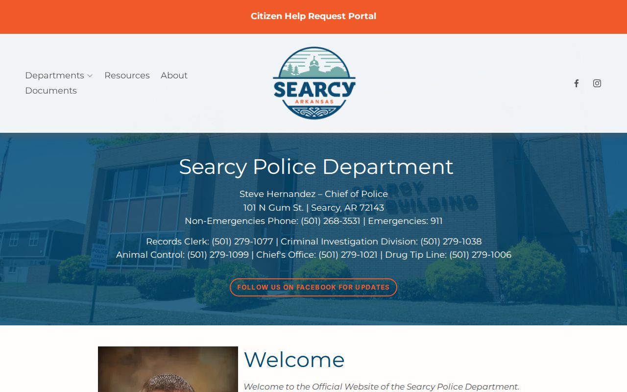 Searcy Police channel for White County arrest records