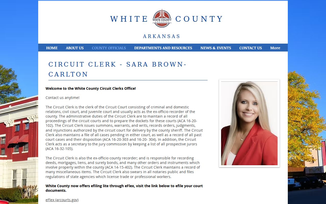 White County Circuit Clerk duties and contact page