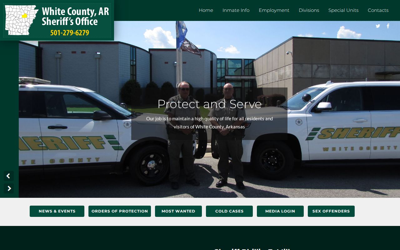 White County Sheriff's Office public information homepage